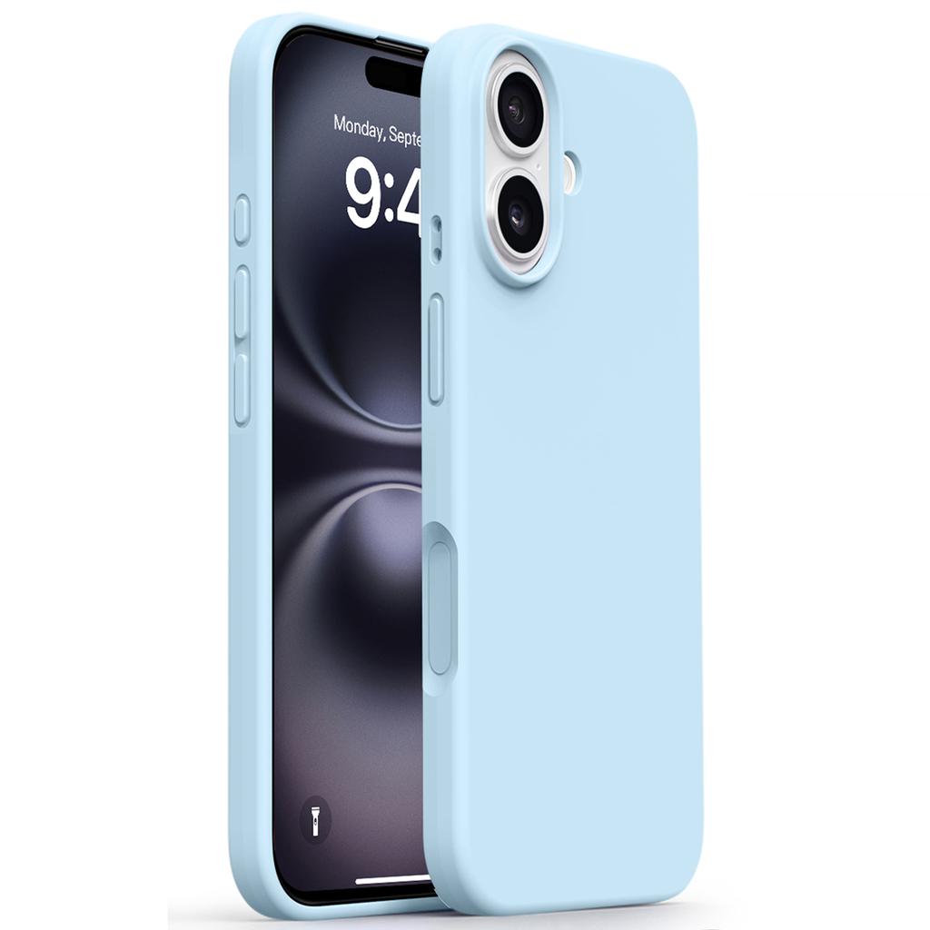 For iPhone 16 Case Soft Microfiber Lining Liquid Silicone+PC Phone Cover