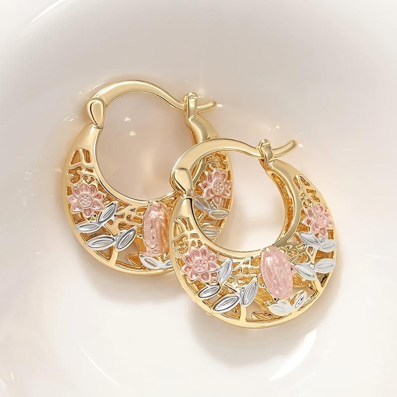 Modischer und minimalistischer Stil Ausgeschnittene Form Kreisförmiger Hänger Ohrhänger Schmuck Geschenk 1 Paar