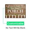 Vintage Metal Tin Sign Retro Farmhouse Wall Art Porch Decor Personalized Name Text Welcome Plaque Holiday Gift