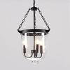 American Country Black/Rust Color Clear Glass Foyer Pendant Light Retro Dining Room Decoration Light D250MM/350MM