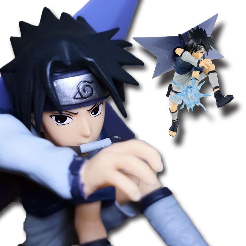 20cm Naruto Anime Figure Childhood Combat Version Uchiha Sasuke Naruto Uzumaki Action Figure PVC Collection Modle Toy Kids Gift