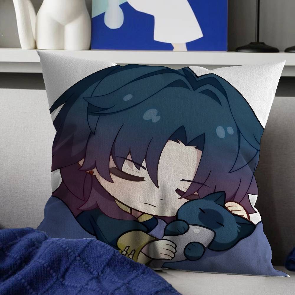 Honkai Star Rail Character Blade Cushion Cover Polyester Sofa Cushions Decorative Throw Pillows Home Decoration Pillowcover