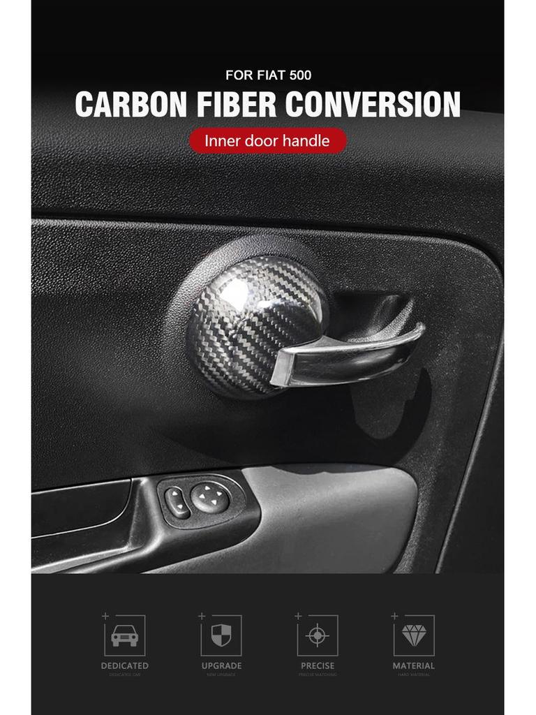 Fiat 500 Carbon Fiber Door Handle & Grip Trim Cover