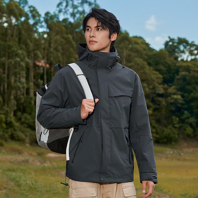 New Unisex Outdoor 3-in-1 Windproof Waterproof Mountaineering Jacket Set: Men's Warm Breathable Shell