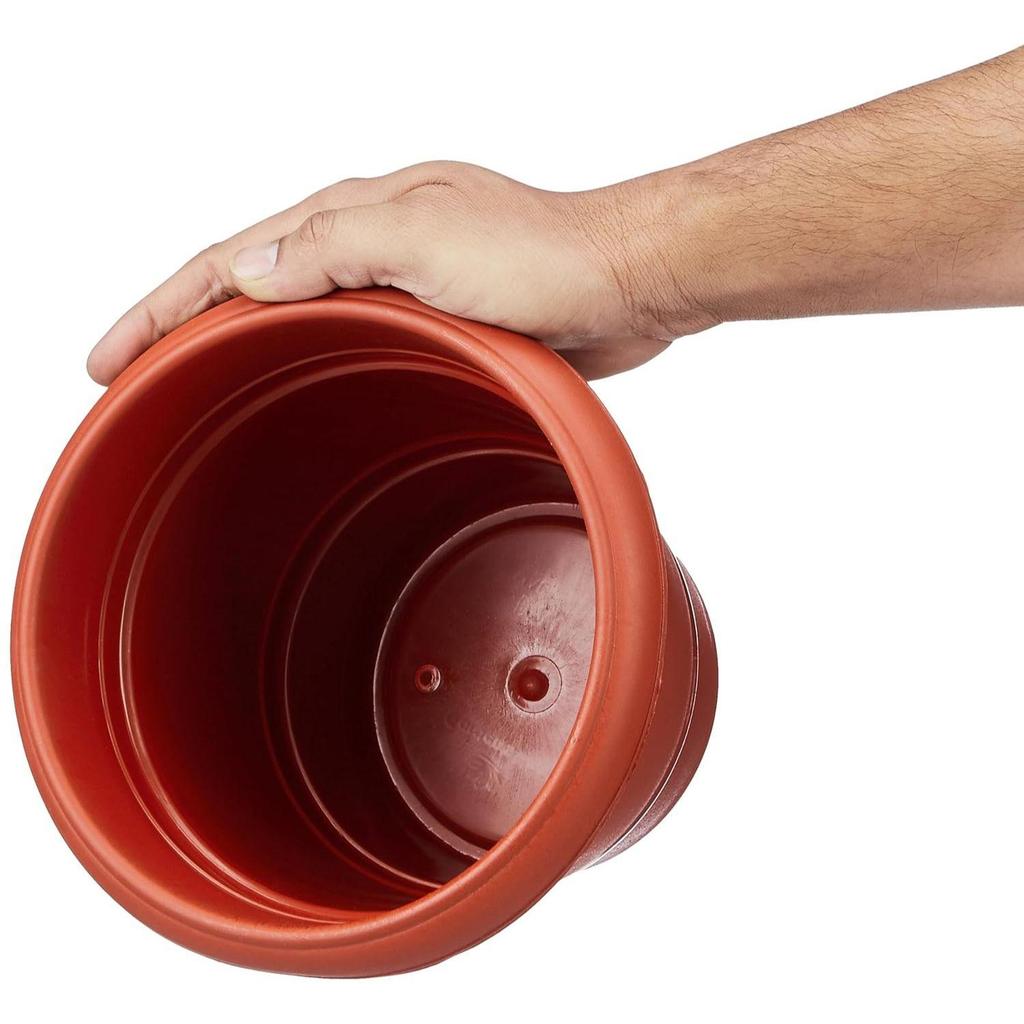 Runde Blumentöpfe mit Untersetzer|Leichtgewicht|Innen- und Außentopf für Heim-/Büro-/Tisch-/Garten-/Balkondekoration|8 Zoll (12er-Set)