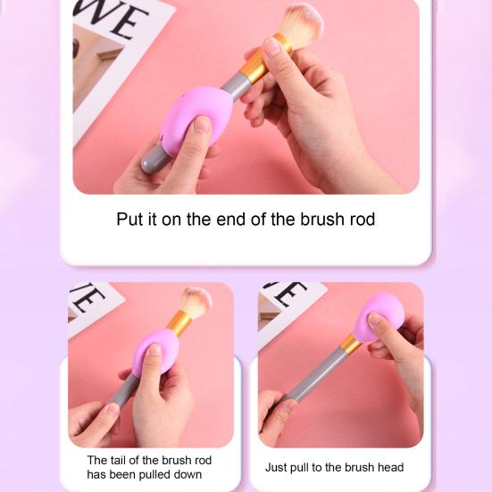 Yousheng 3Pcs Makeup Brush Covers Flexible Dustproof Anti-fouling Reusable Storage Silicone Beauty Foundation Brush Protectors for Woman