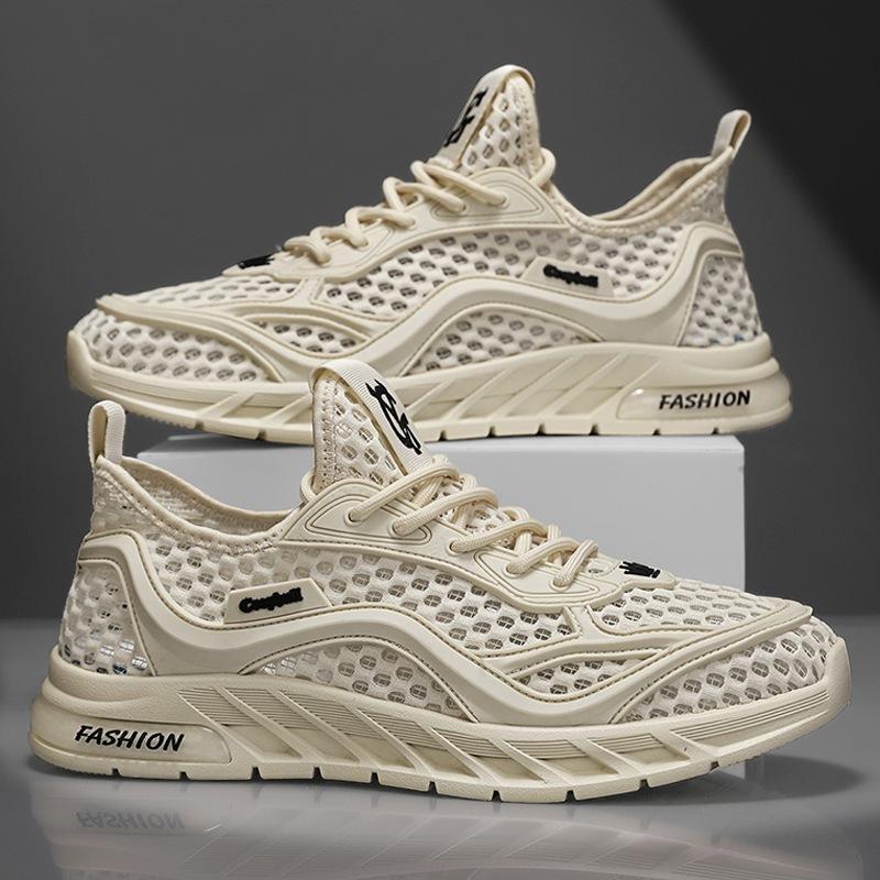 Quick-drying large mesh hollow shoes men's summer 2025 large hole men's shoes breathable mesh sports trendy shoes students