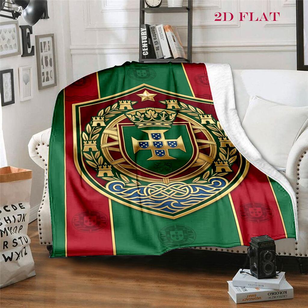 Royal Emblem Design blanket Soft and comfortable Camping trip Air conditioning blanket Office rest blanket Outdoor plush blanket