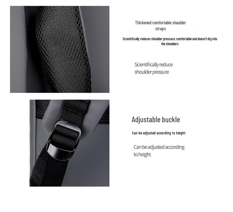 16" Waterproof Leather Business & Travel Backpack - Multifunctional, Large Capacity for Gaming Laptops