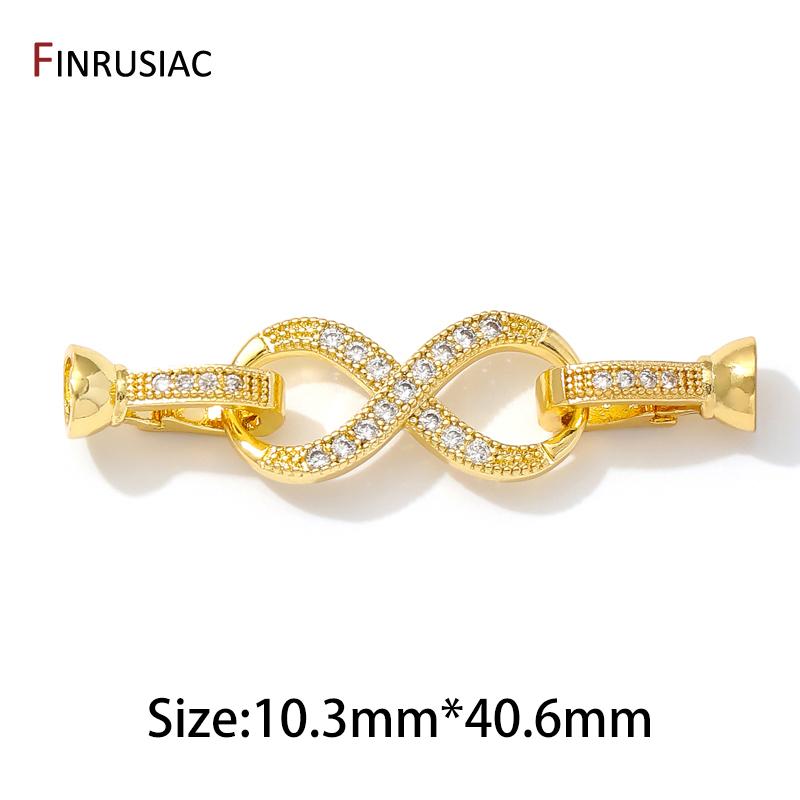 

18K Gold Plated Brass Inlaid Zircon Pearl Clasps Connector Clasps, Lock Clasps For DIY Bracelet Necklace Making Supplies 1 piece