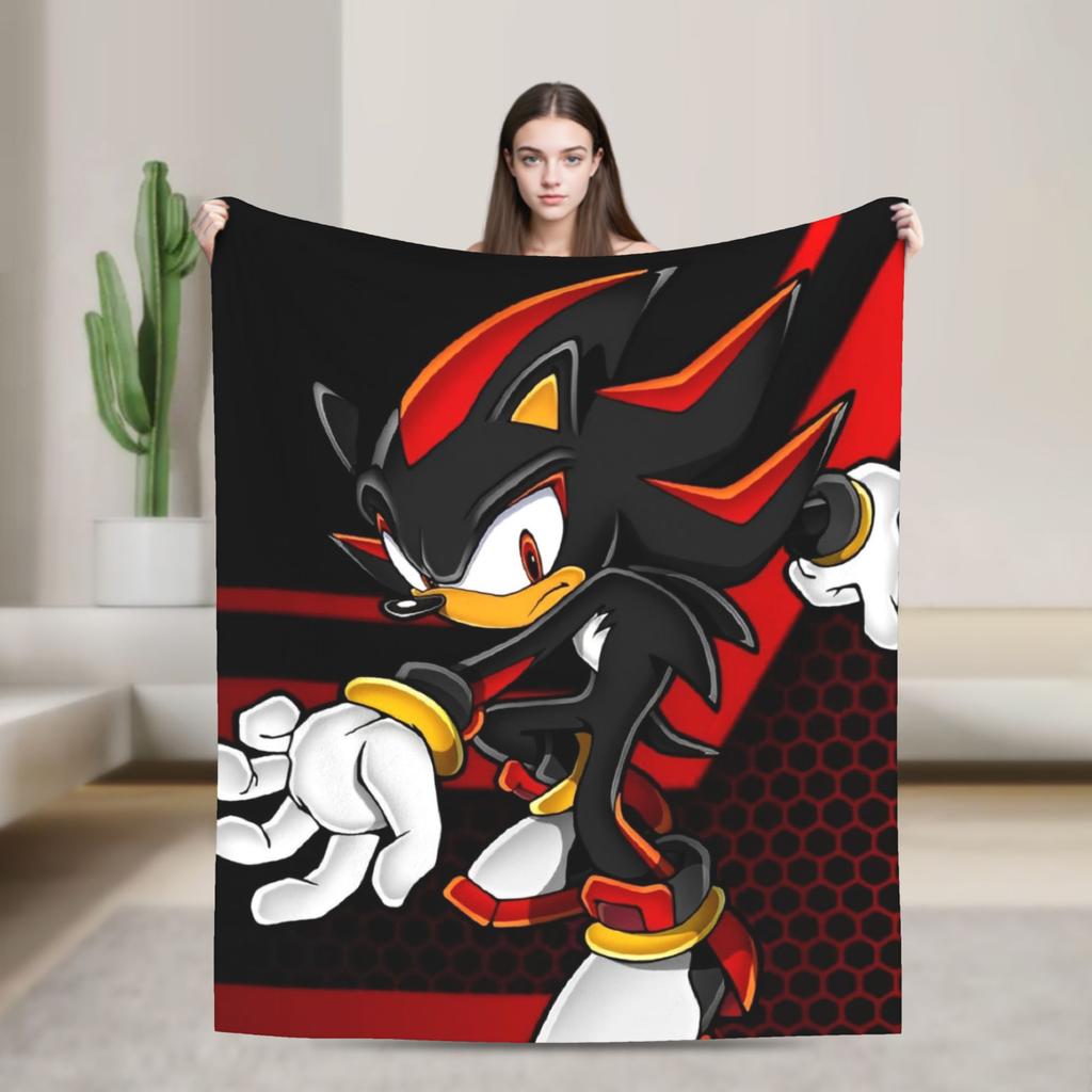 The Hedgehog Shadow Blankets Fleece Summer Air Conditioning Game Breathable Super Soft Throw Blankets for Bed Office Bedspread