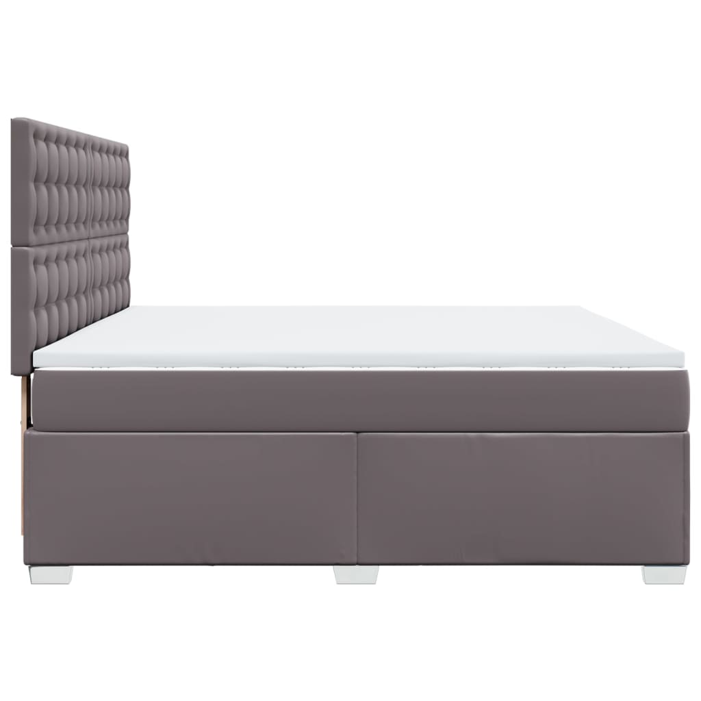 Box Spring Bed with Mattress Gray 180 x 200 cm Faux Leather