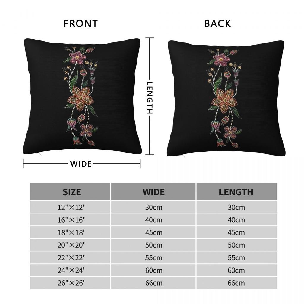 Pointillism Growth Flower Square Pillowcase Polyester Linen Velvet Pattern Zip Decor Throw Pillow Case Home Cushion Cover
