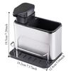 Stainless Steel Soap Dispenser 3-in-1 Faucet Storage Rack Practical Sink Organizer Tray  Home