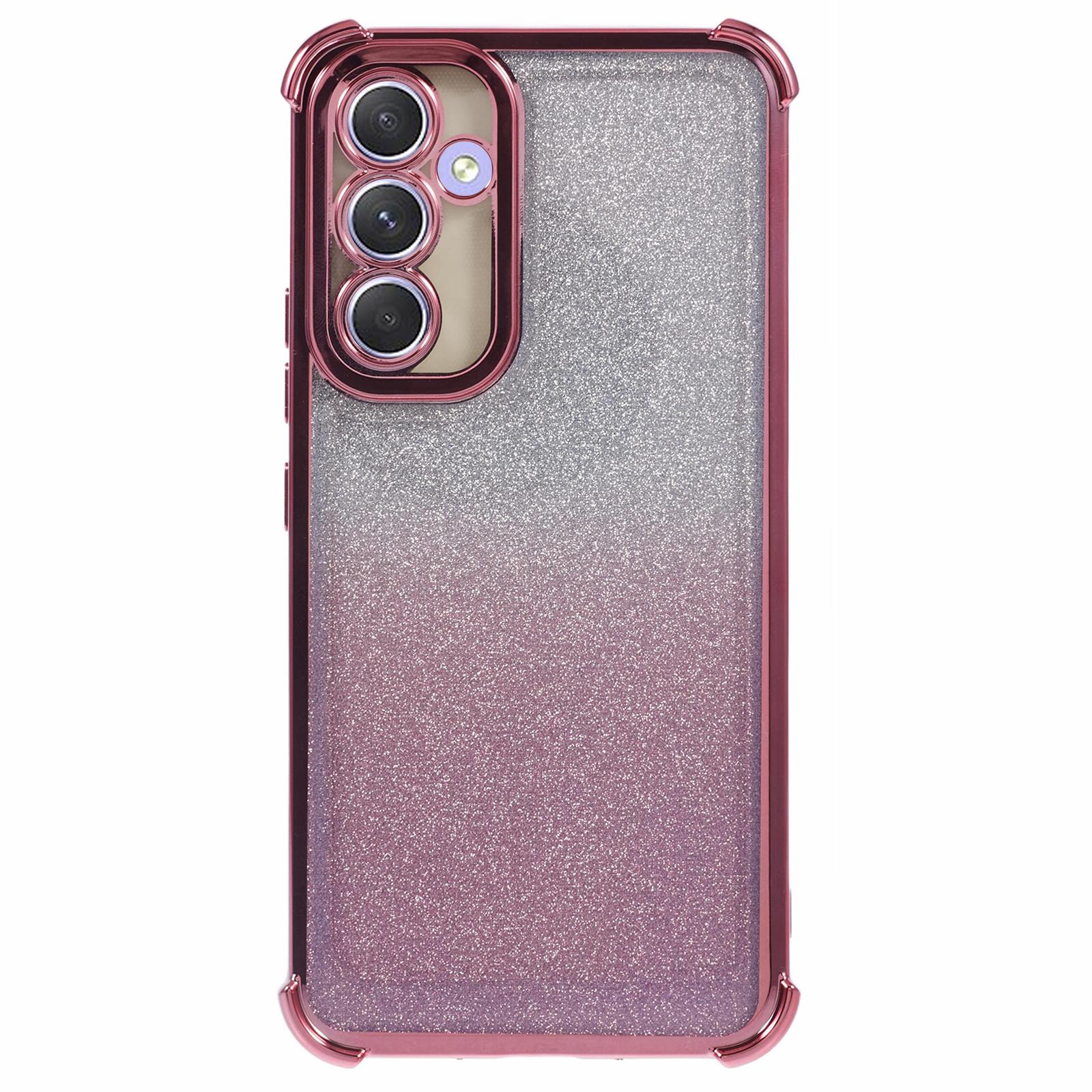 

For Samsung Galaxy S23 FE Case Electroplated Glitter TPU Soft Phone Cover Pink