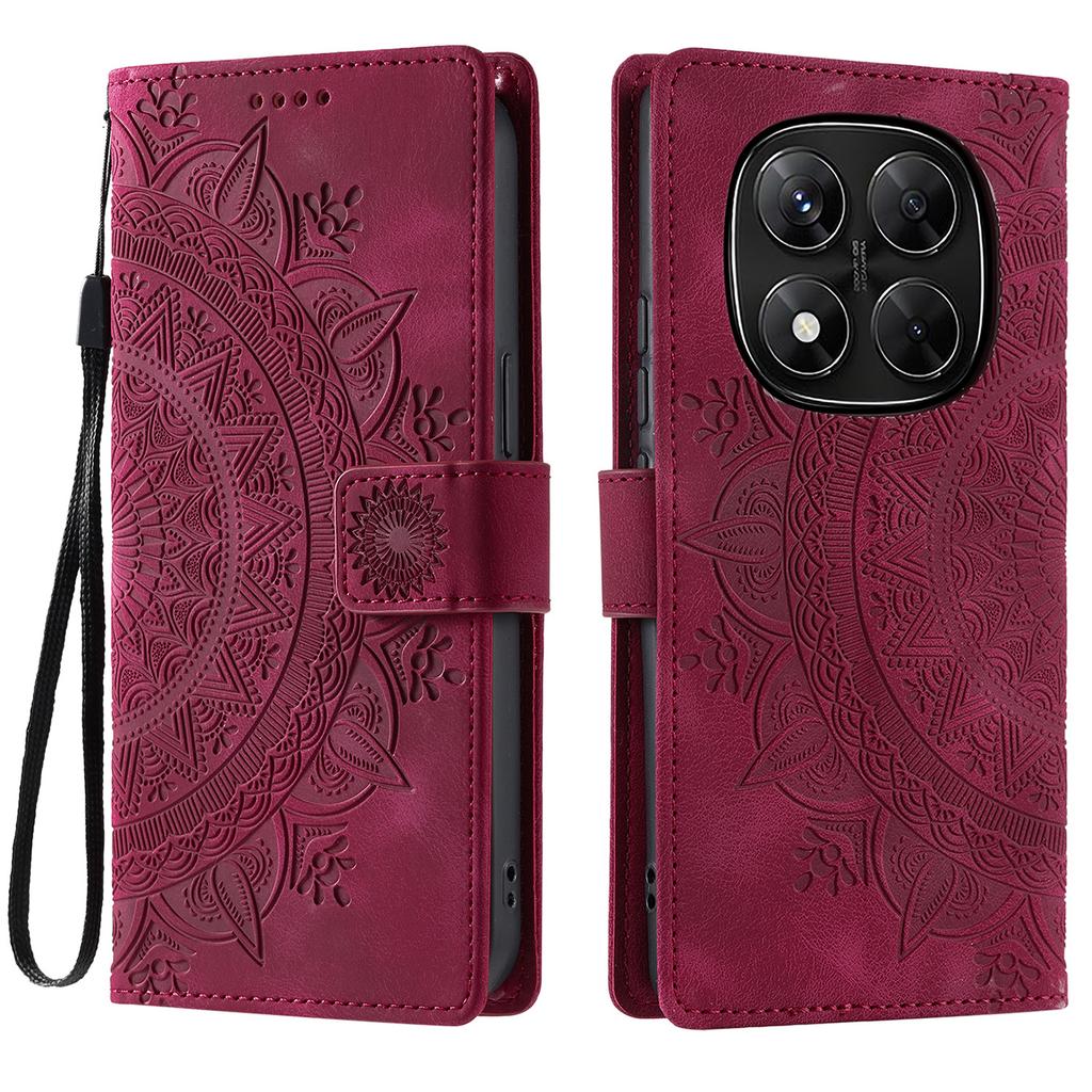 For Xiaomi Redmi Note 14 Pro 5G/Poco X7 5G Case Imprinted Totem Skin Feel Wallet Leather Phone Cover