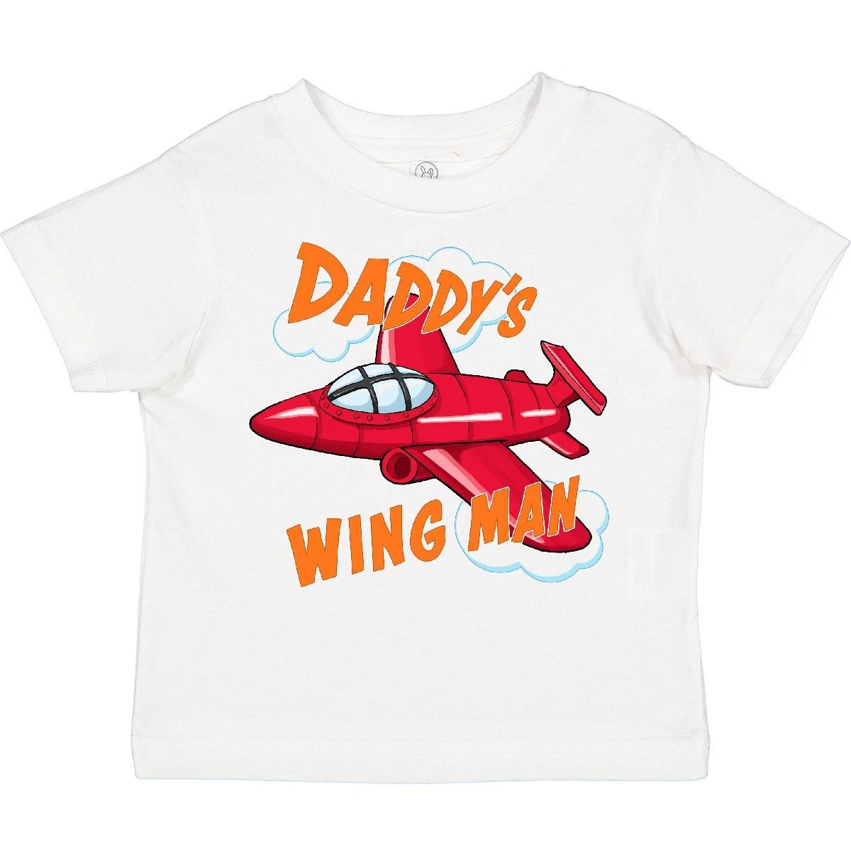Inktastic Daddys Wingman For Fathers Day Toddler T-Shirt Kids Plane Dad Father 100