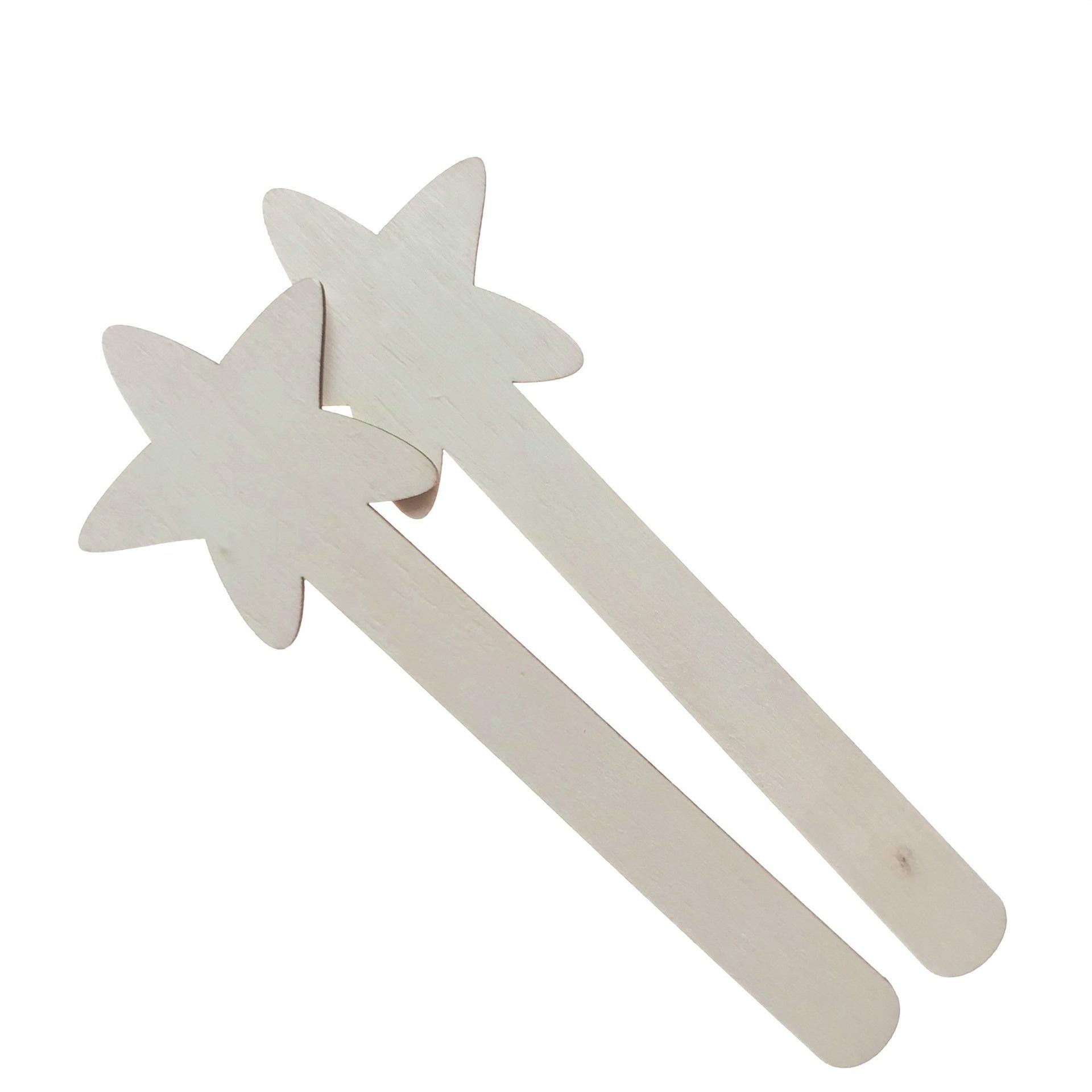 

10PCS Wood Star Wand Magical Star Sticks DIY Painting Sticks Unfinished Wood Star Stick Princess Fairy Wand for Party Favor Art 140mm(5.51inch)
