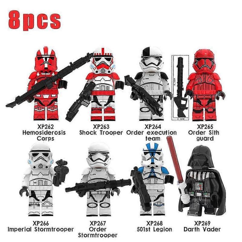 8 ks Star Wars Darth Vader Řád Sithský strážce Minifigurka Sestavená Mini Stavební kostka Akční figurky Hračka Dárek pro děti
