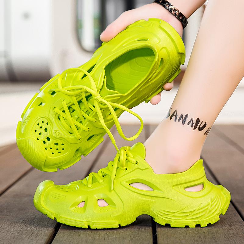 Men Beach Clogs 2026 Summer Soften Garden Clogs For Women Plain Sandals Comfortable Casual Lace Shoes Unisex