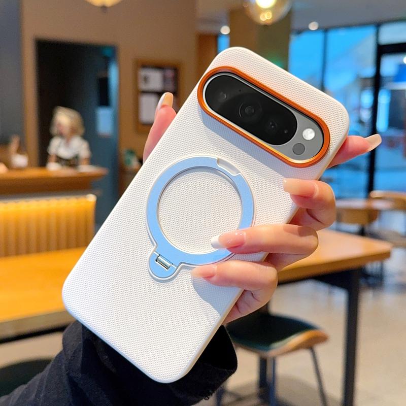 

For Google Pixel 9 Pro XL 9A Case Magnetic Premium lychee Pattern Leather + Metal Finger Ring Stand Cover for Pixel9 Pro Google Pixel 9 Pro XL