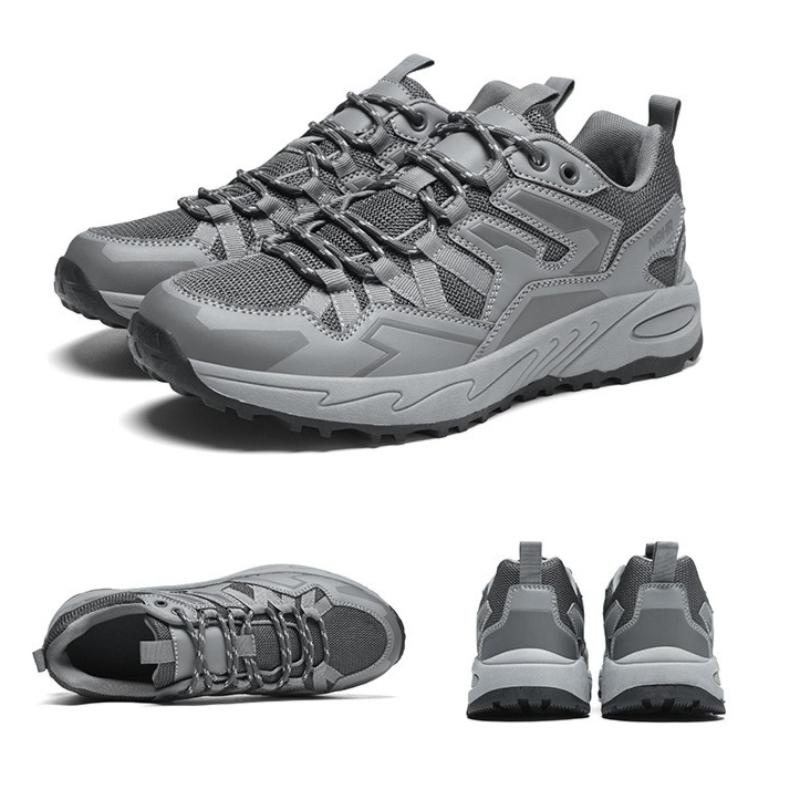 Breathable Mesh Hiking Sneakers Men's Thick-soled Outdoor Trekking Camping Shoes Male Elastic Climbing Shoes Wear-resistant