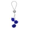 Partuto 1pcs Artificial Crystal Peach Heart Mink Hair Car Rear View Mirror Pendant Accessories Car Hanging Ornament Blue