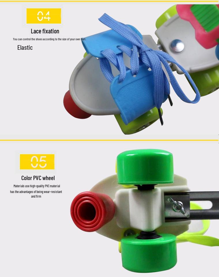 Children's Double-Row Four-Wheel Roller Skates with Protective Gear