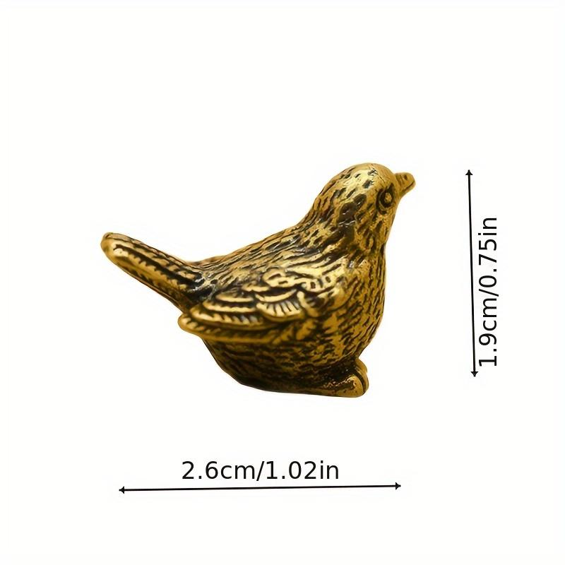 2Pcs Mini Brass Sparrow Figurine Cute Contemporary Desk Decor Ideal for Perfect Gift Collectible Item Cute Office Decor