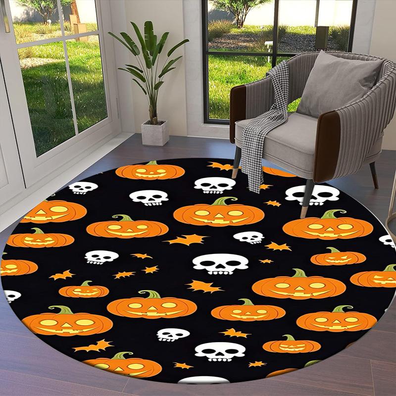 1pc Office Carpet Chair Mats Halloween Pumpkins Skulls Bats Pattern Perfect for Decorating Office Chairs, Living Rooms, Or Bedrooms