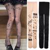 Vintage Y2K Lolita Music Note Piano Print Pantyhose for Women Sexy Stockings Korean Sweet Cool Hosiery Thin High Elastic Socks