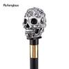 Silver Resin Skull Head Walking Cane Fashion Decorative Steel Stick Gentleman Elegant Cosplay Cane Knob Crosier 93cm
