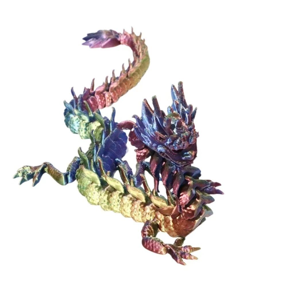 3D Geprint Gewrichts Draak Figuur Kristal Flexibel Draak Ornament Huis Kantoor Bureau Decor Ambacht Kerst Vakantie Cadeau