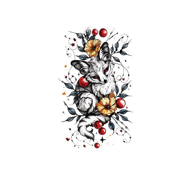 Skull Geisha Sweatproof Tattoo Sticker - Women's Small Full Arm Design