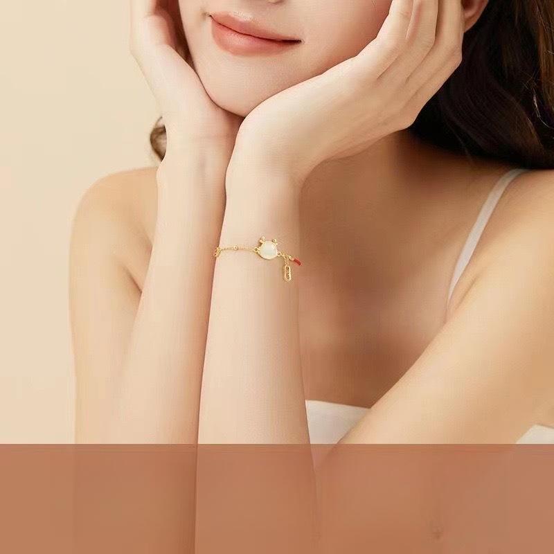 Lucky Nafu Ping An Buckle Red Rope Bracelet Women's Light Luxury Exquisite Jewelry New Chinese Style Jewelry