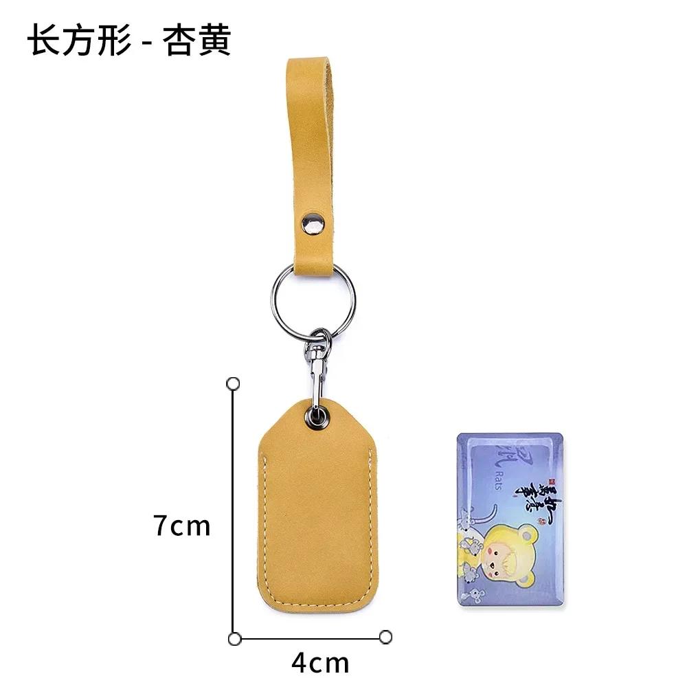 Genuine Leather Key Holder Bank Card Pocket Mini Bus Card Key Pouch Slim Housekeeper Key Access Card Protecter Cover