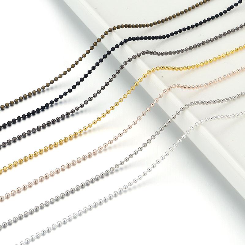 10 Yards/Rolle 1,5/2/2,4 mm Metall-Eisenkugel-Ketten Gliederketten Für DIY Schmuckherstellung Halskette Armband Zubehör Großhandel