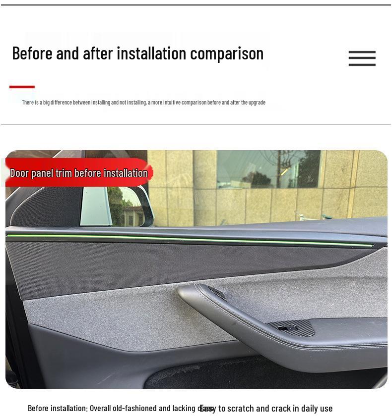 Tesla Model Y Refresh Door Panel Trim Cover - Interior Modification Accessory