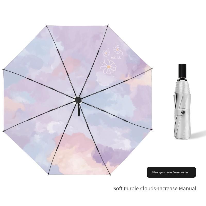 Full-Automatic Foldable Sun Protection Umbrella Women's Dual-Use Foldable UV Protection Sun Umbrella Sun Protection Small Portable