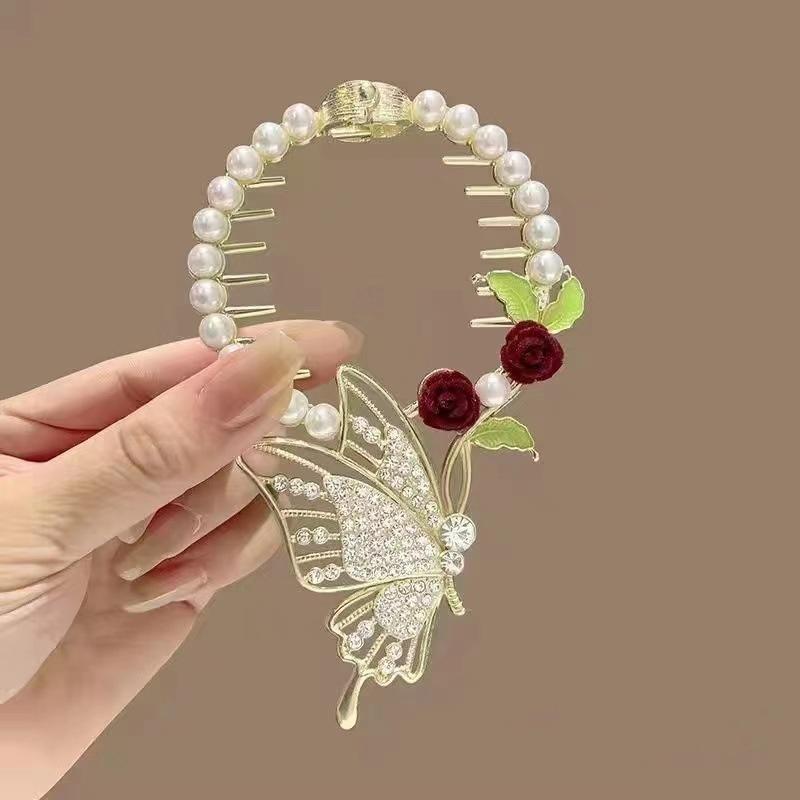 Women's Tassel Rhinestone Hair Clip Exquisite Glitter Maruko Headband Hair Clip  Valentine's Day Gift For Girlfriend Wife