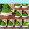 Grinch Groene Kerstmuts Met Dik Dubbelzijdig Fluweel Voor Wintervakantie Viering
