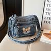 Borsa a tracolla borsa a spalla in denim lavato vintage