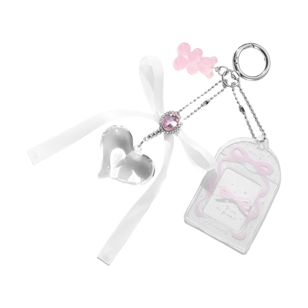 Lightweight Heart Keychain Beaded Keyring Ornament With DIY Bead Design For Students And Office Professionals