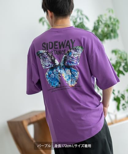 IMPROMES Casual SIDEWAYSTANCE Art Butterfly Short Sleeve T-Shirt, Men's, White