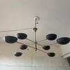 Lampadario Moderno di Metà Secolo a 8 Luci Nero Sputnik Plafoniera per Soggiorno, Camera da Letto, Cucina Attacco E12/E14