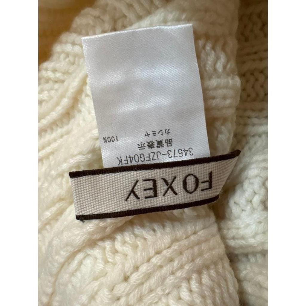 Used Unused FOXEY Cashmere Knit Hat 34573 Off-white