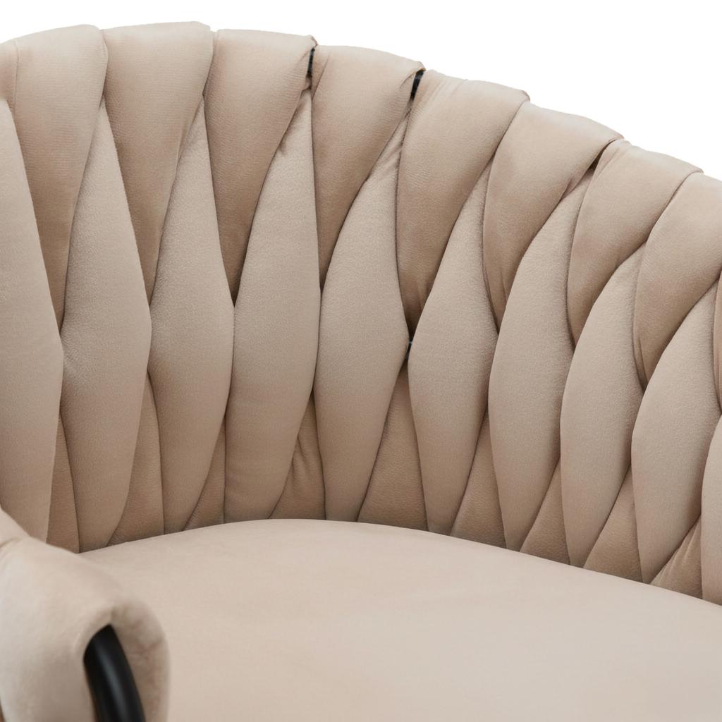 Barhocker Cofton Schwarz Beige Samt