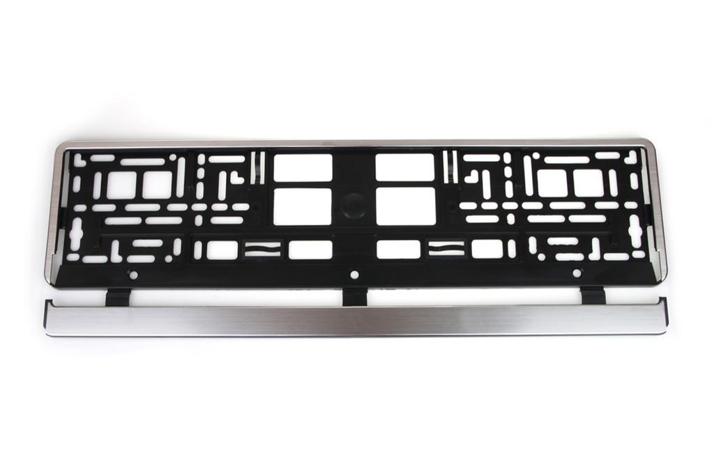 Brushed Silver License Plate Frame AMIO-01646