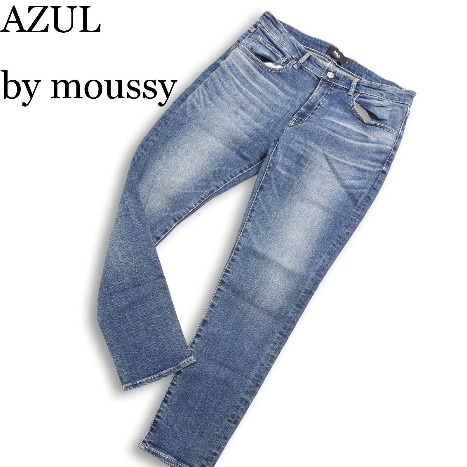 AZUL by moussy All year round USED processing stretch skinny denim pants jeans Sz.XL Men s