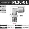 Stainless Steel Pneumatic Air Hose Quick Connect Elbow PC4-01/PL6/8/10/12 Connector
